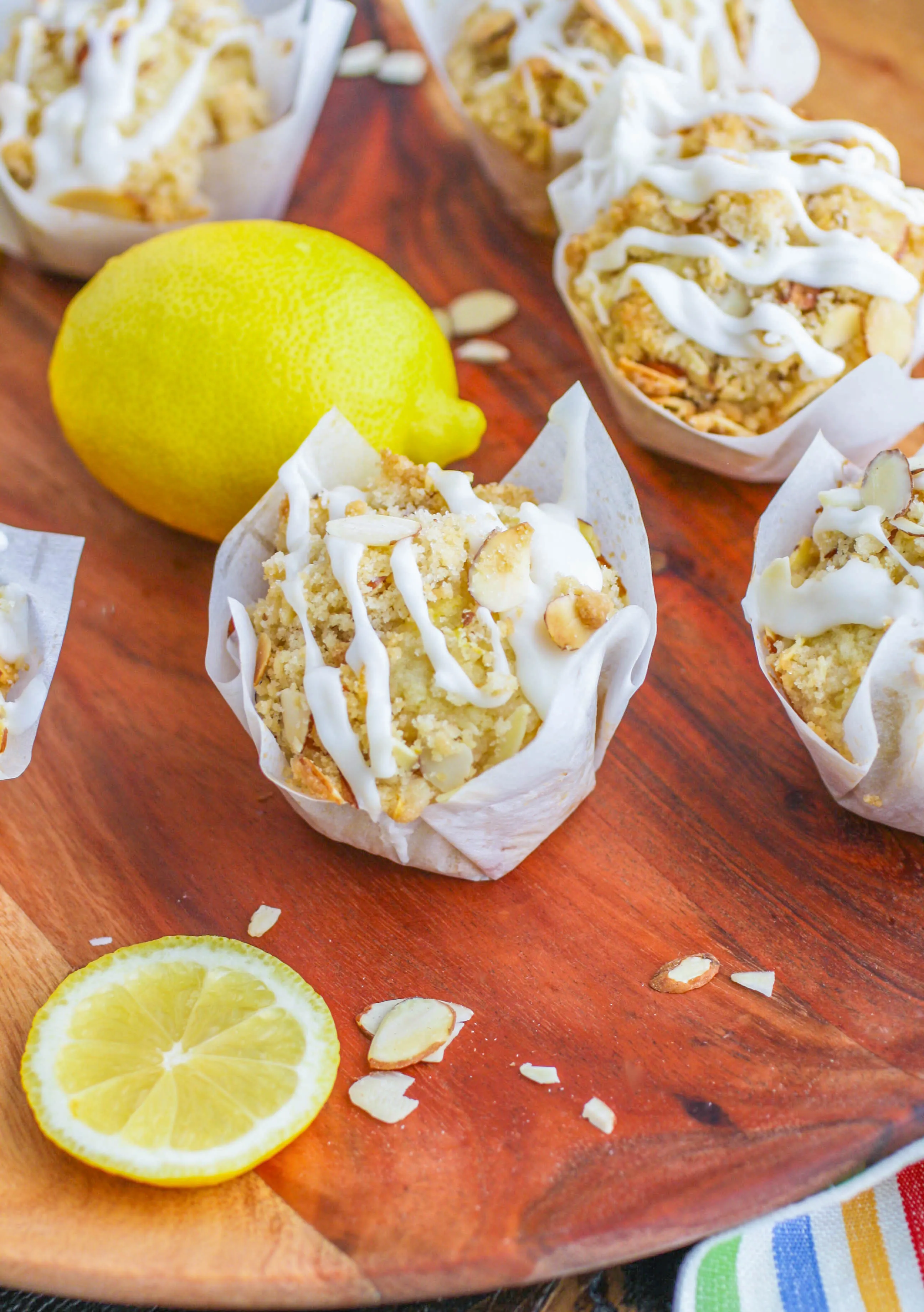 Lemon Muffins with Almond Streusel and Glaze are a great part of your breakfast. You'll love these lemon muffins with a hot cup of coffee!