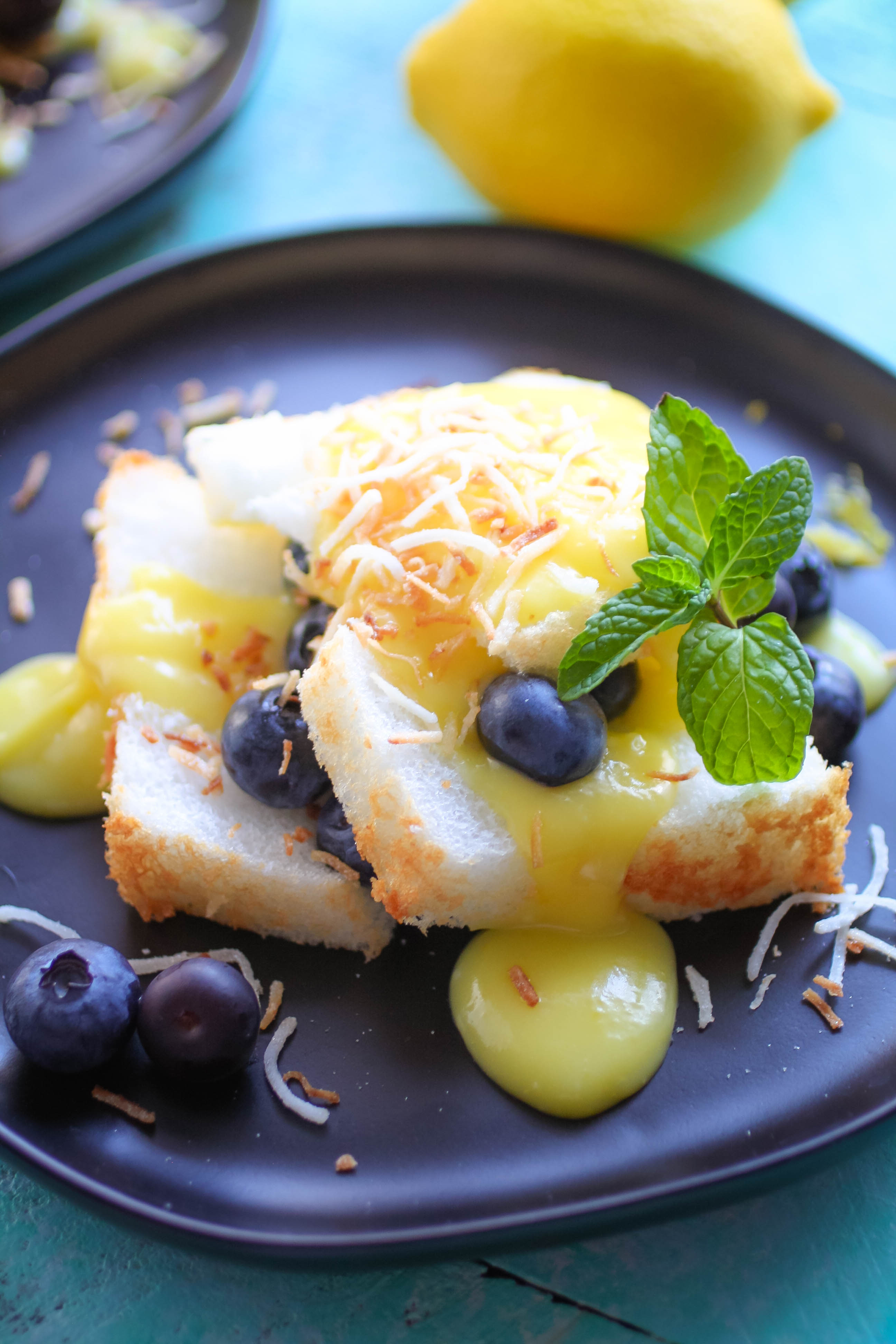 Lemon Curd Layered with Angel Food Cake and Berries is a bright and cheerful dessert for any day!