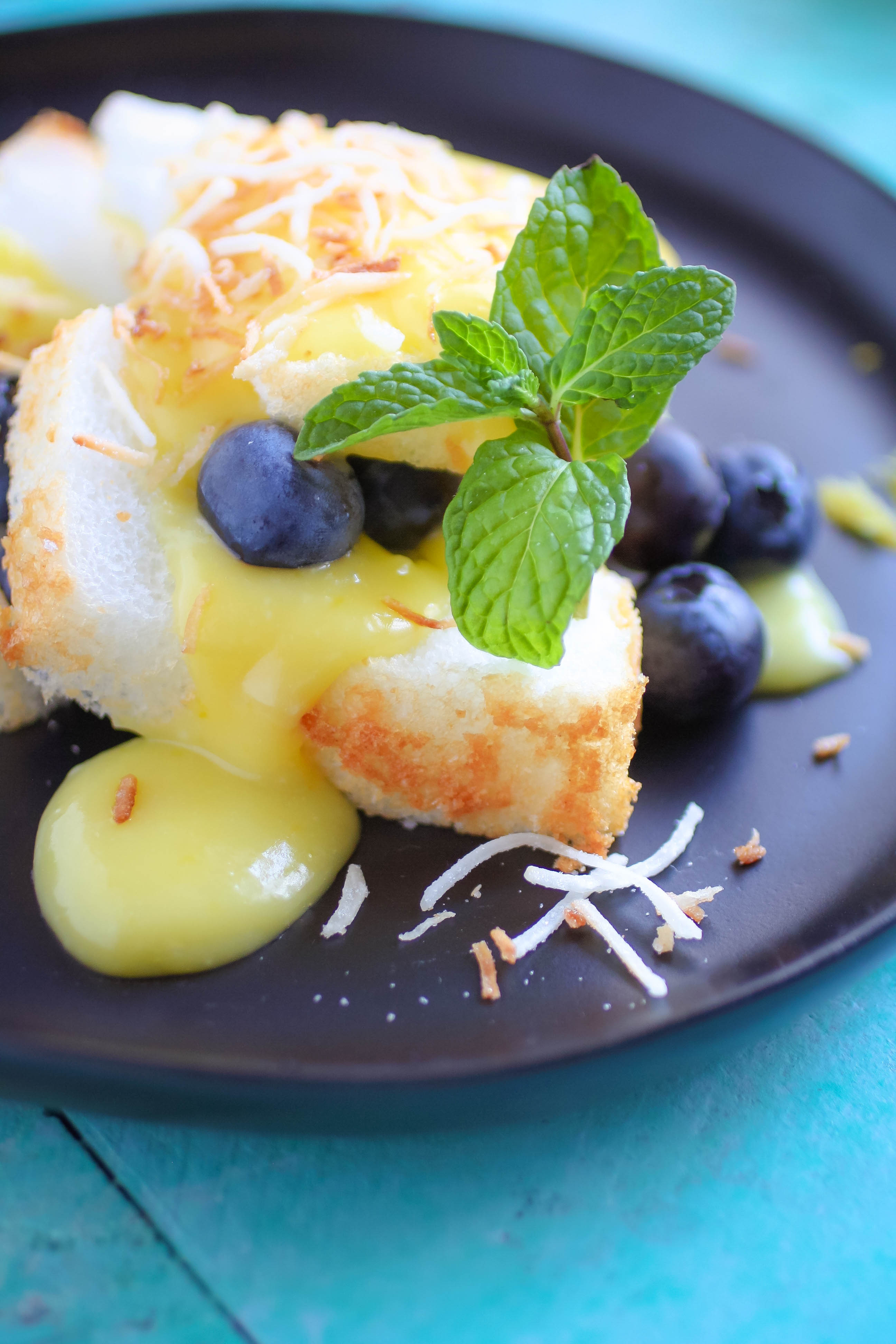 Lemon Curd Layered with Angel Food Cake and Berries is a lovely dessert that's easy to make.