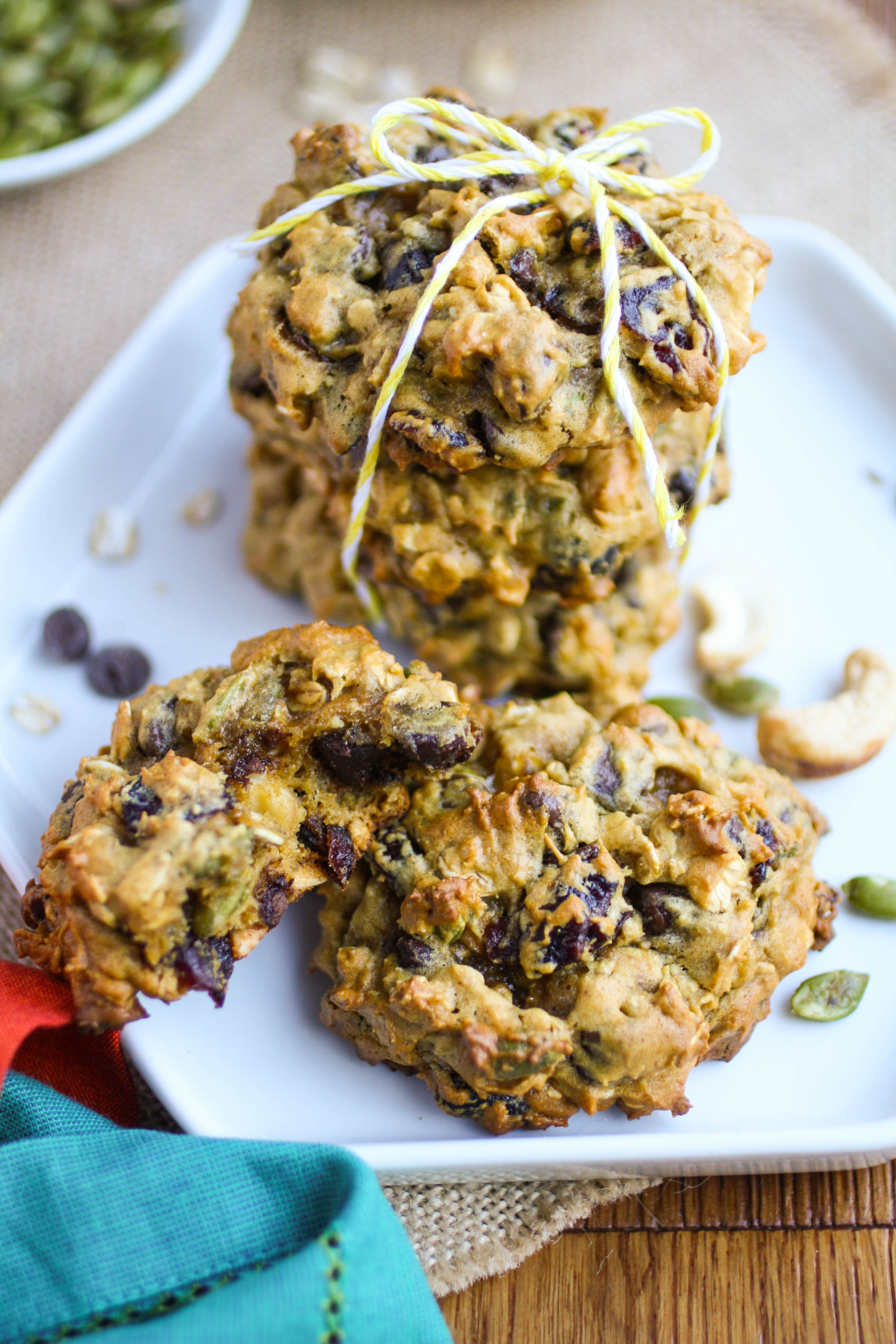 Loaded Pumpkin Harvest Cookies are a treat for the season. These cookies are filled with great ingredients!