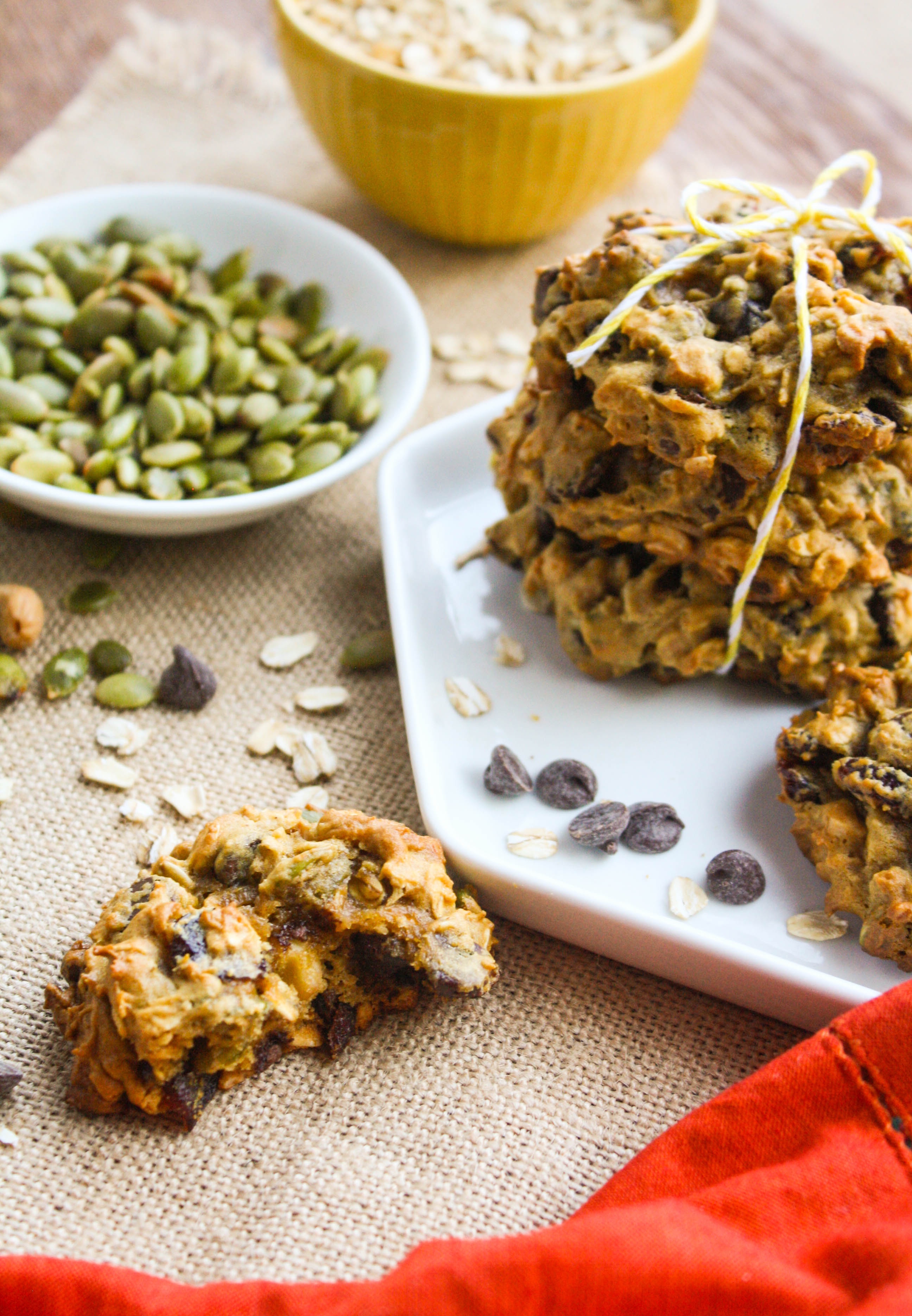 Loaded Pumpkin Harvest Cookies are perfect treats for the fall season! They're thick and chewy and loaded with goodies!