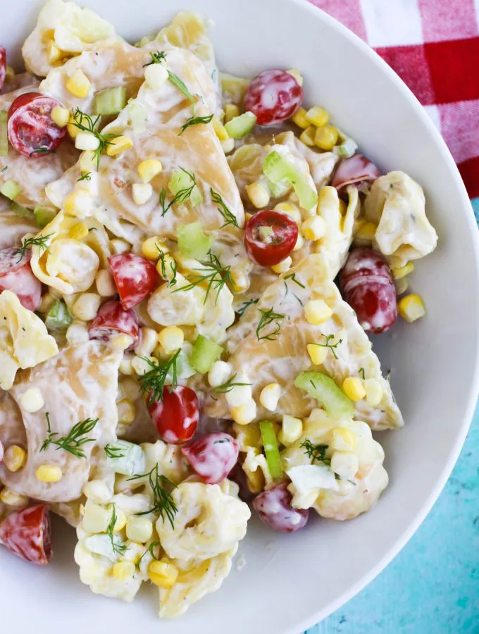 Lobster Ravioli Pasta Salad with Creamy Lemon Dressing is a great meal for the summer. Lobster Ravioli Pasta Salad with Creamy Lemon Dressing is a delightful dish you should try this season!