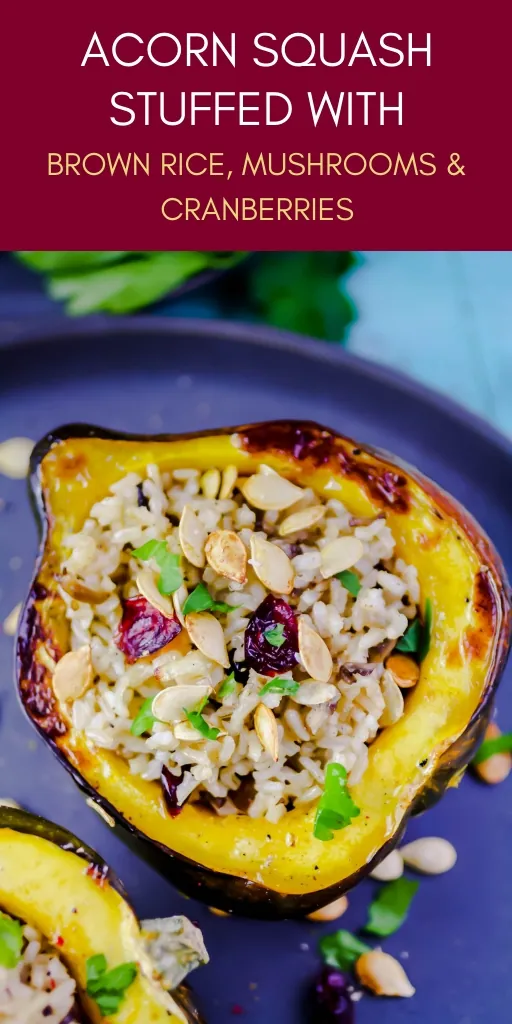 Acorn Squash Stuffed with Brown Rice, Mushrooms, and Cranberries is a delightful dish to serve this winter. Acorn Squash Stuffed with Brown Rice, Mushrooms, and Cranberries is a lovely vegetarian dish.