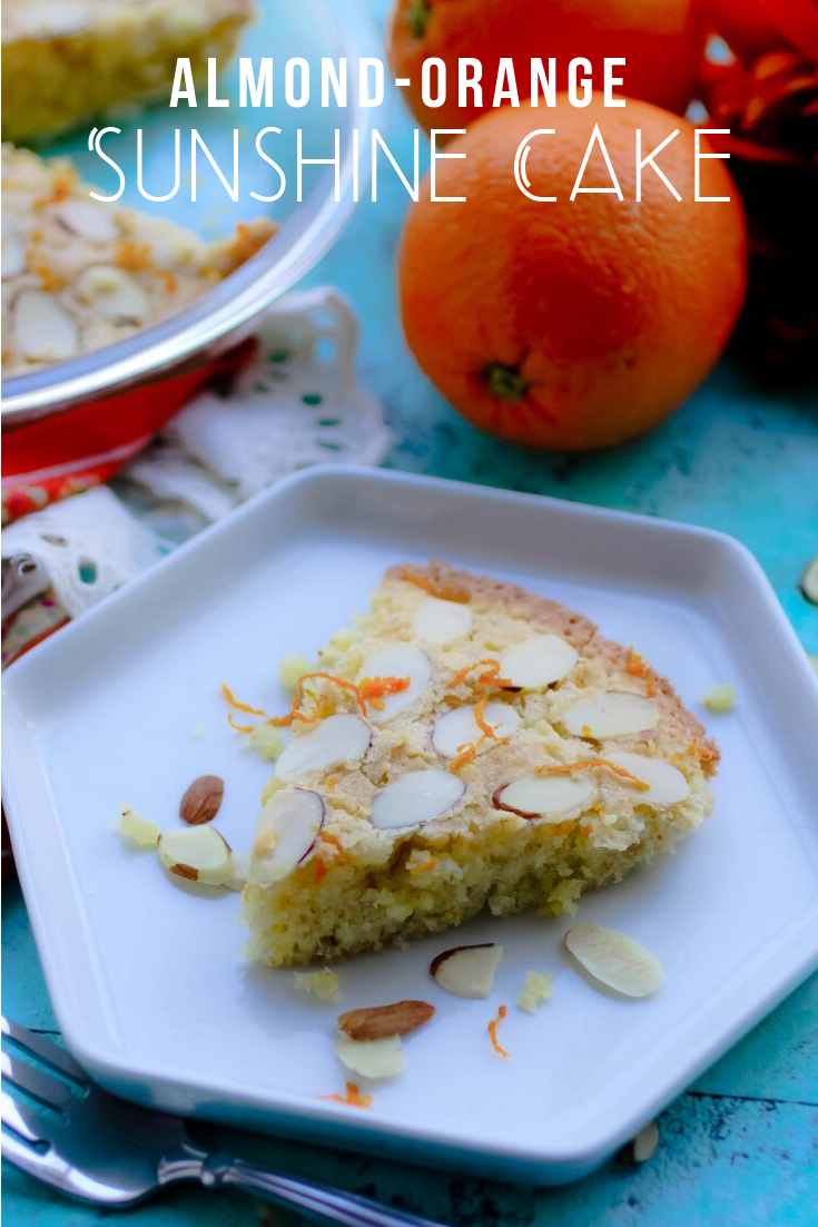 Almond-Orange Sunshine Cake provides a ray of delightfulness to your day! Make this Almond-Orange Sunshine Cake soon, no matter what the season!