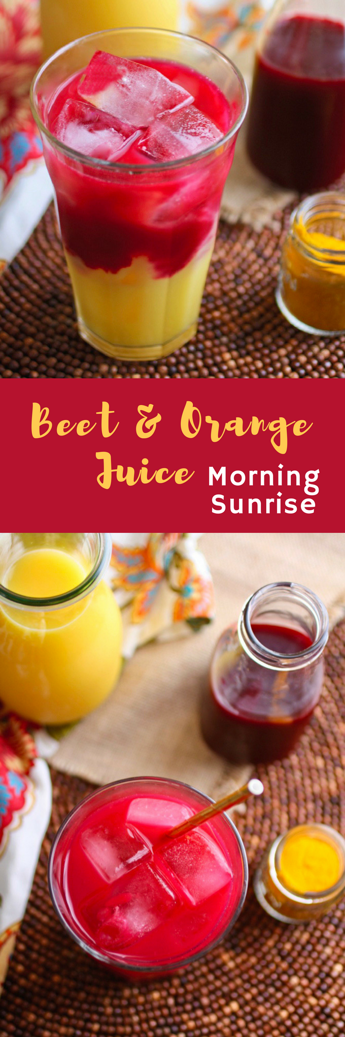 Beet & Orange Juice Morning Sunrise will make your day! You'll love the colors and flavors in this drink!