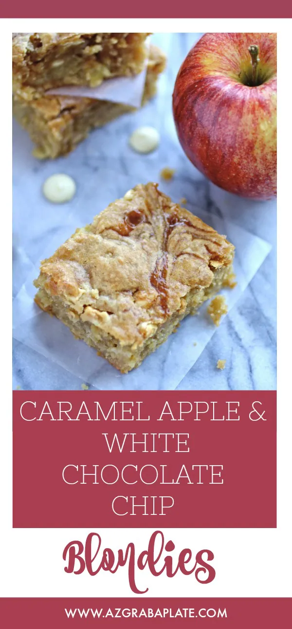 Caramel Apple and White Chocolate Chip Blondies make a fabulous treat. This dessert is perfect for the fall season as a special treat.