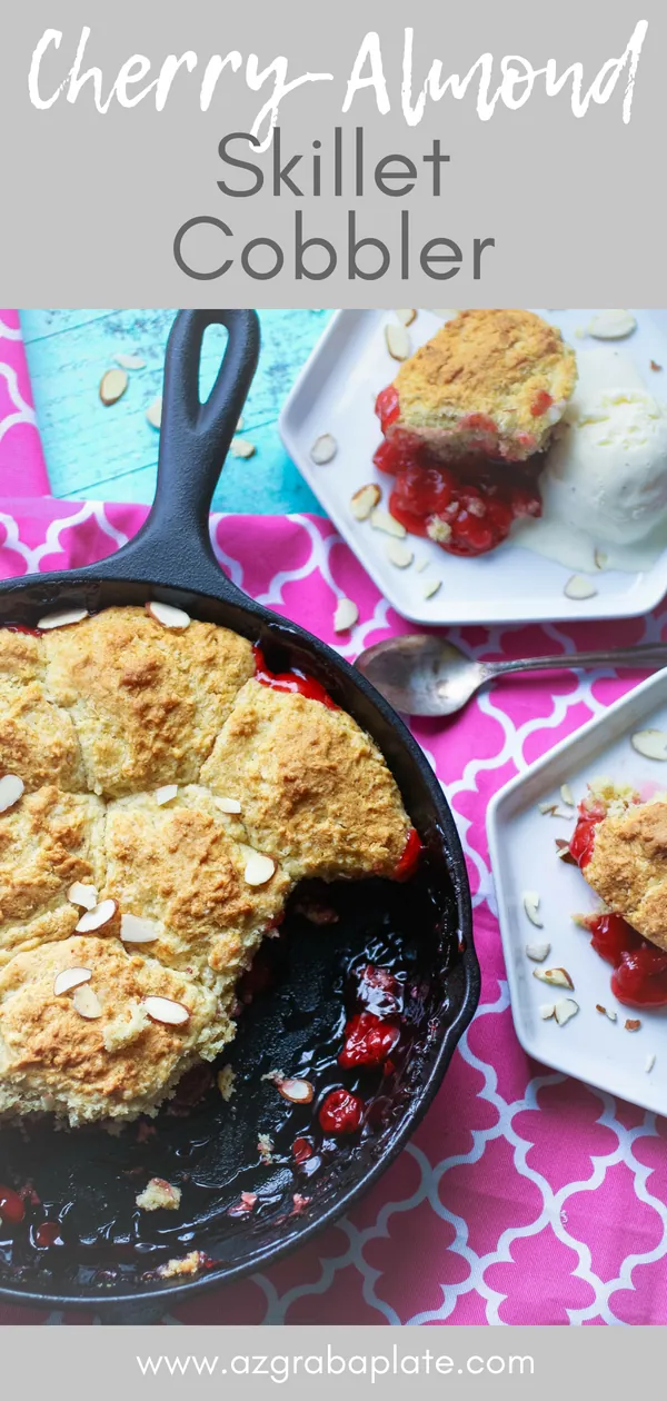 Cherry-Almond Skillet Cobbler is a treat to make tonight! Cherry-Almond Skillet Cobbler is a dessert everyone will love!