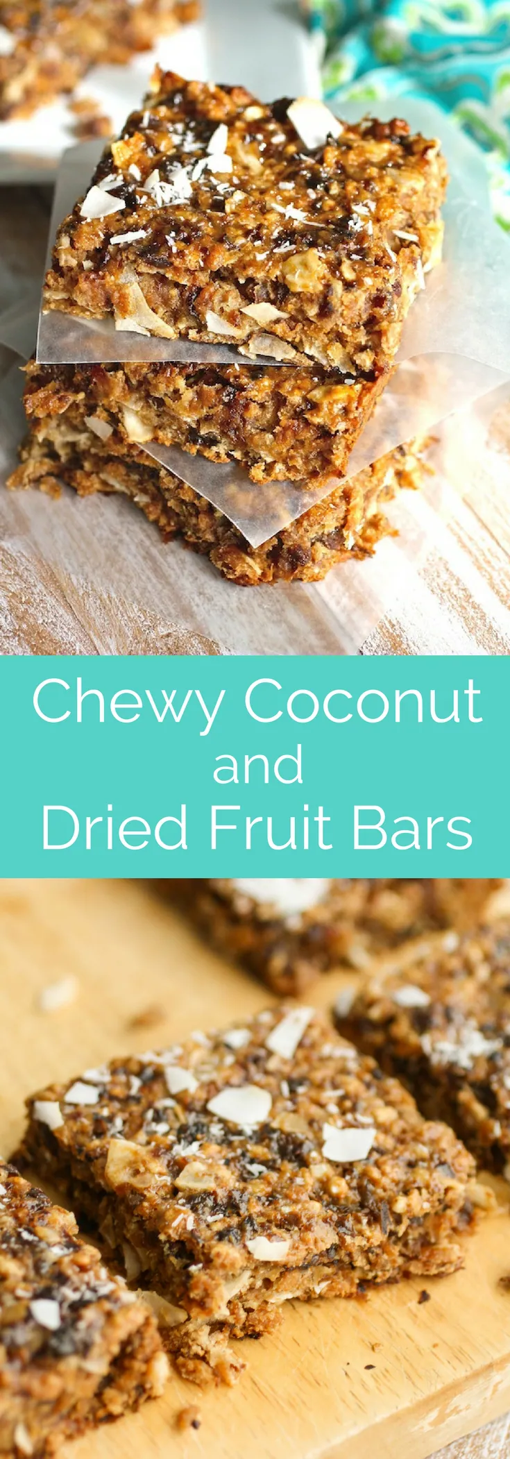 Chewy Coconut and Dried Fruit Bars are sweet and delightful! These chewy bars have a healthy vibe for a snack or dessert.