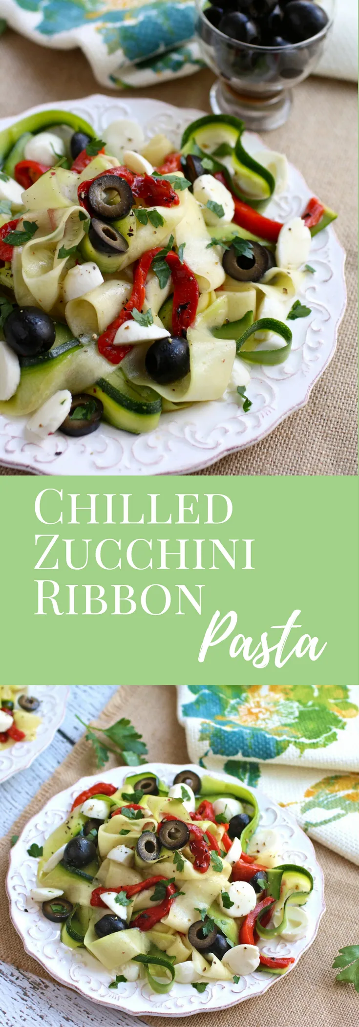 Chilled Zucchini Ribbon Pasta is a fabulous summer dish! You'll love a new way to use up the season's zucchini!