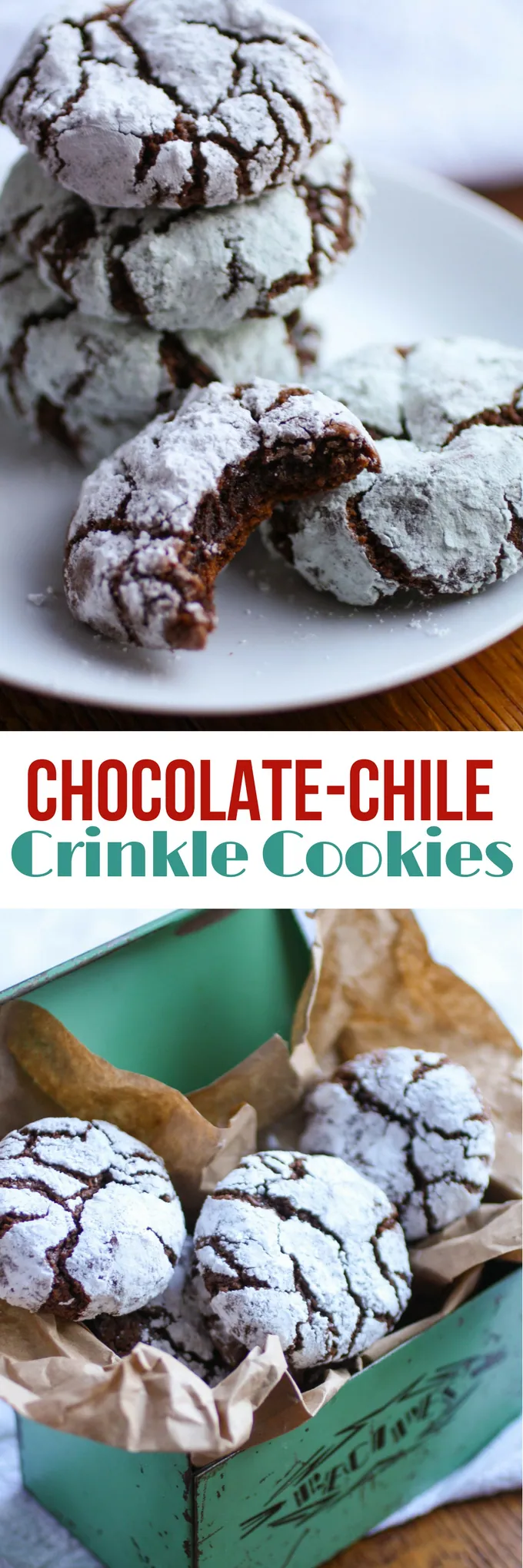 Chocolate-Chili Crinkle Cookies are delightful cookies to serve anytime! You'll love how rich and chocolaty these cookies are! 