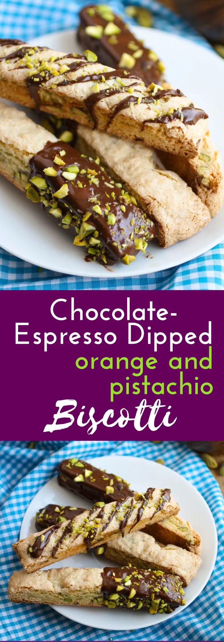 Chocolate-Espresso Dipped Orange and Pistachio Biscotti cookies are a treat. These cookies include fabulous flavors and are good to enjoy anytime!