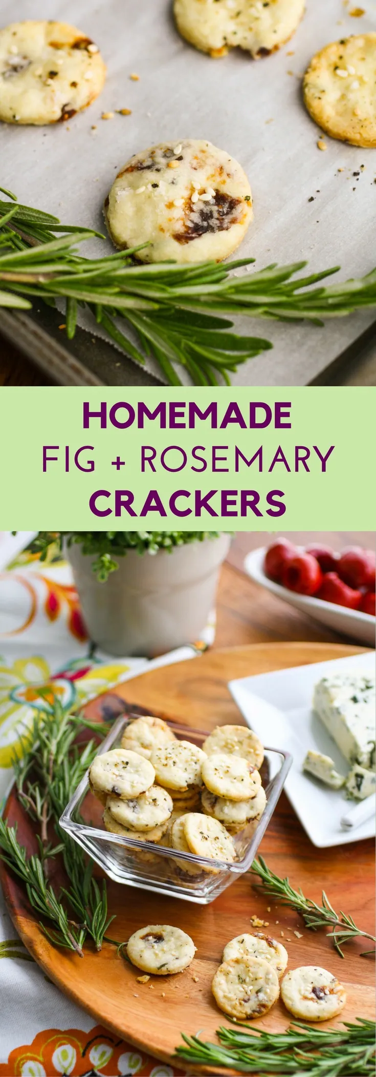 Fig and Rosemary Crackers are a delight, and perfect for your next snack. You'll love Fig and Rosemary Crackers to serve with cheese at your next party. 