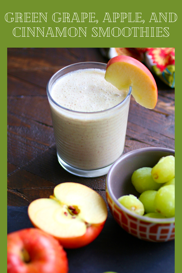 Green Grape, Apple, and Cinnamon Smoothies are perfect for breakfast or as an afternoon snack. You'll love the flavors in these smoothies! 