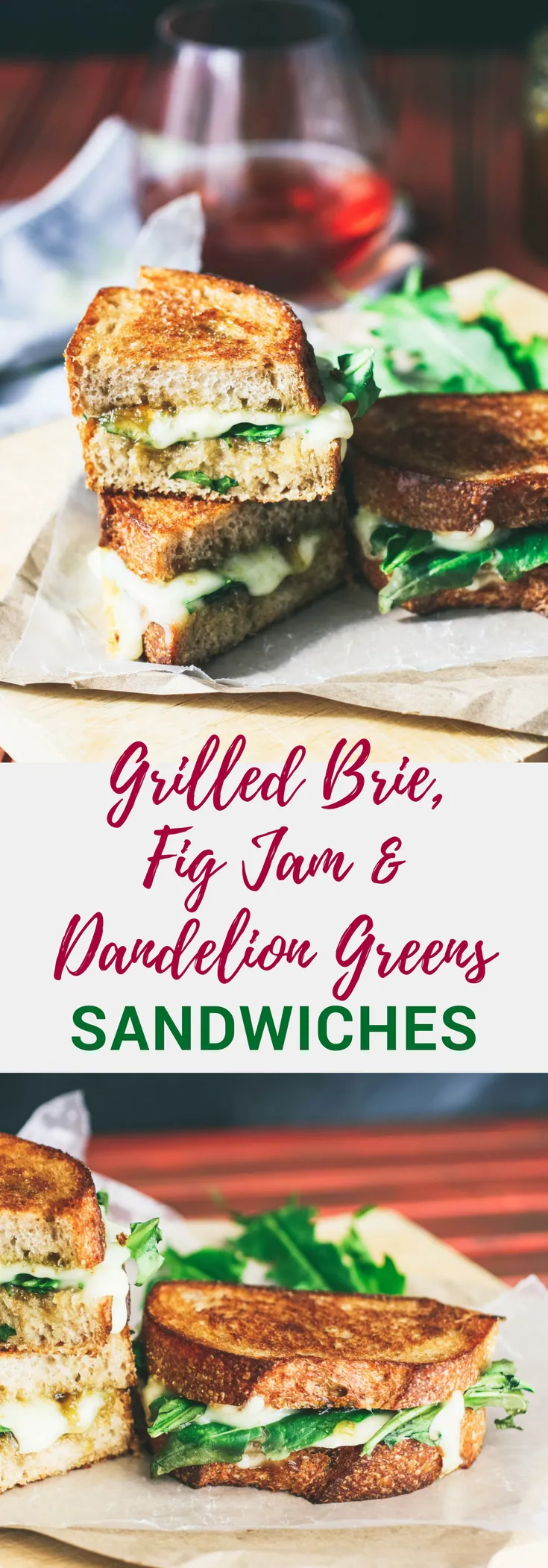 Grilled Brie, Fig Jam, and Dandelion Greens Sandwiches make a wonderful meal. You'll love how unique these Grilled Brie, Fig Jam, and Dandelion Greens Sandwiches are. 