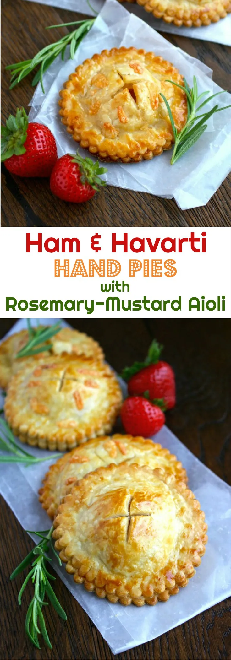Ham & Havarti Hand Pies with Rosemary-Mustard Aioli are a fun twist on sandwiches. These hand pies make great snacks, too! 