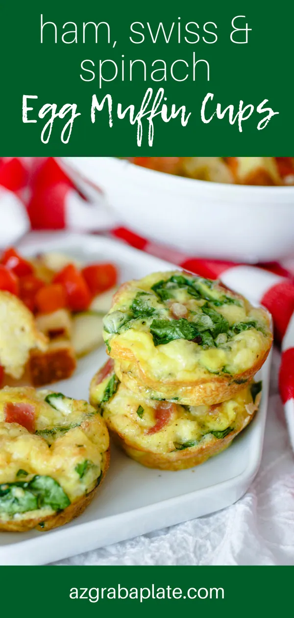 Ham, Swiss, and Spinach Egg Muffin Cups make a delightful breakfast or brunch dish. Ham, Swiss, and Spinach Egg Muffin Cups are tasty and convenient for your next meal!