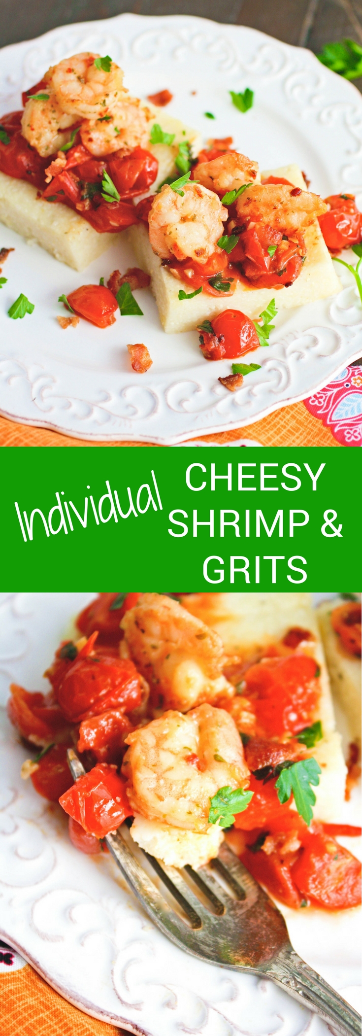 Individual Cheesy Shrimp & Grits are perfect as an appetizer or lighter meal. You'll love these Individual Cheesy Shrimp & Grits any time!