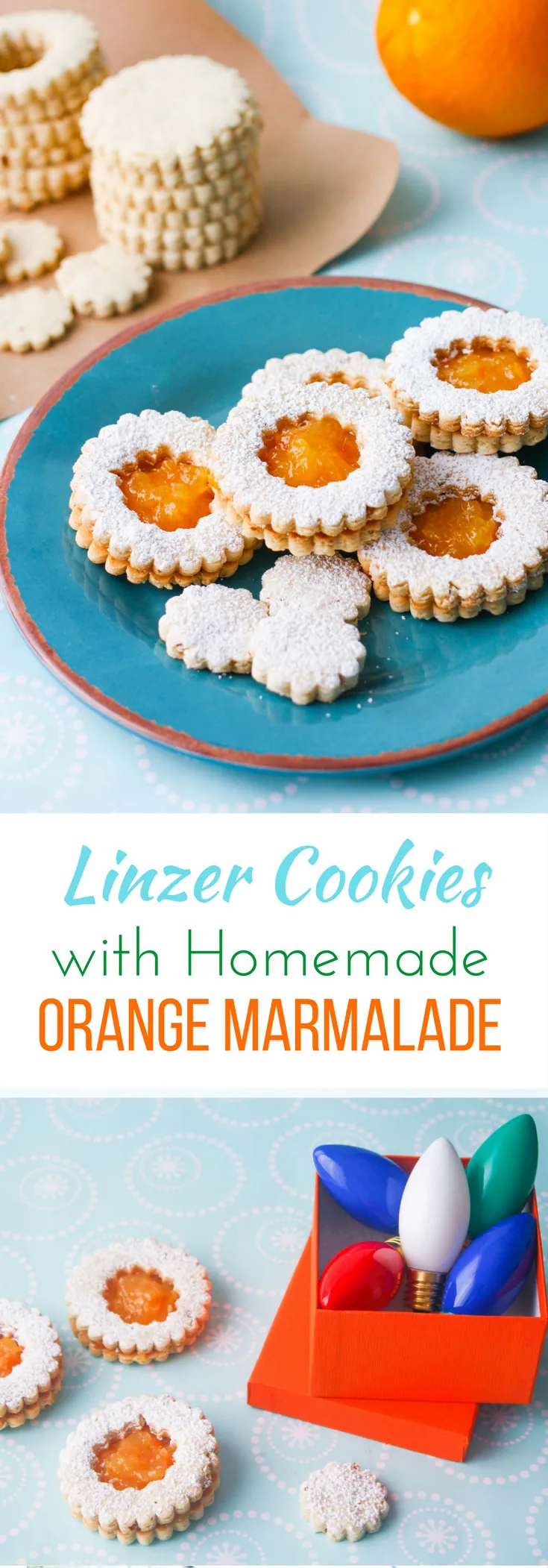 Linzer Cookies with Homemade Orange Marmalade are a fun and tasty treat! These linzer cookies are lovely for the holiday season.