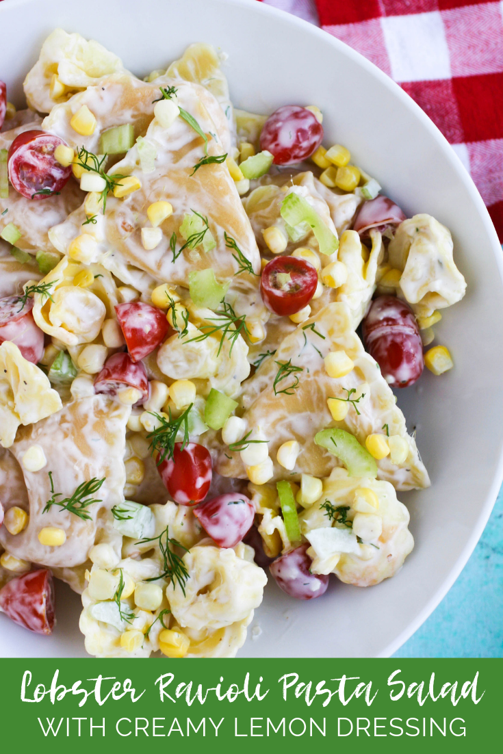 Lobster Ravioli Pasta Salad with Creamy Lemon Dressing is a dish your love for the summer season! Make Lobster Ravioli Pasta Salad with Creamy Lemon Dressing for your next summer get together!