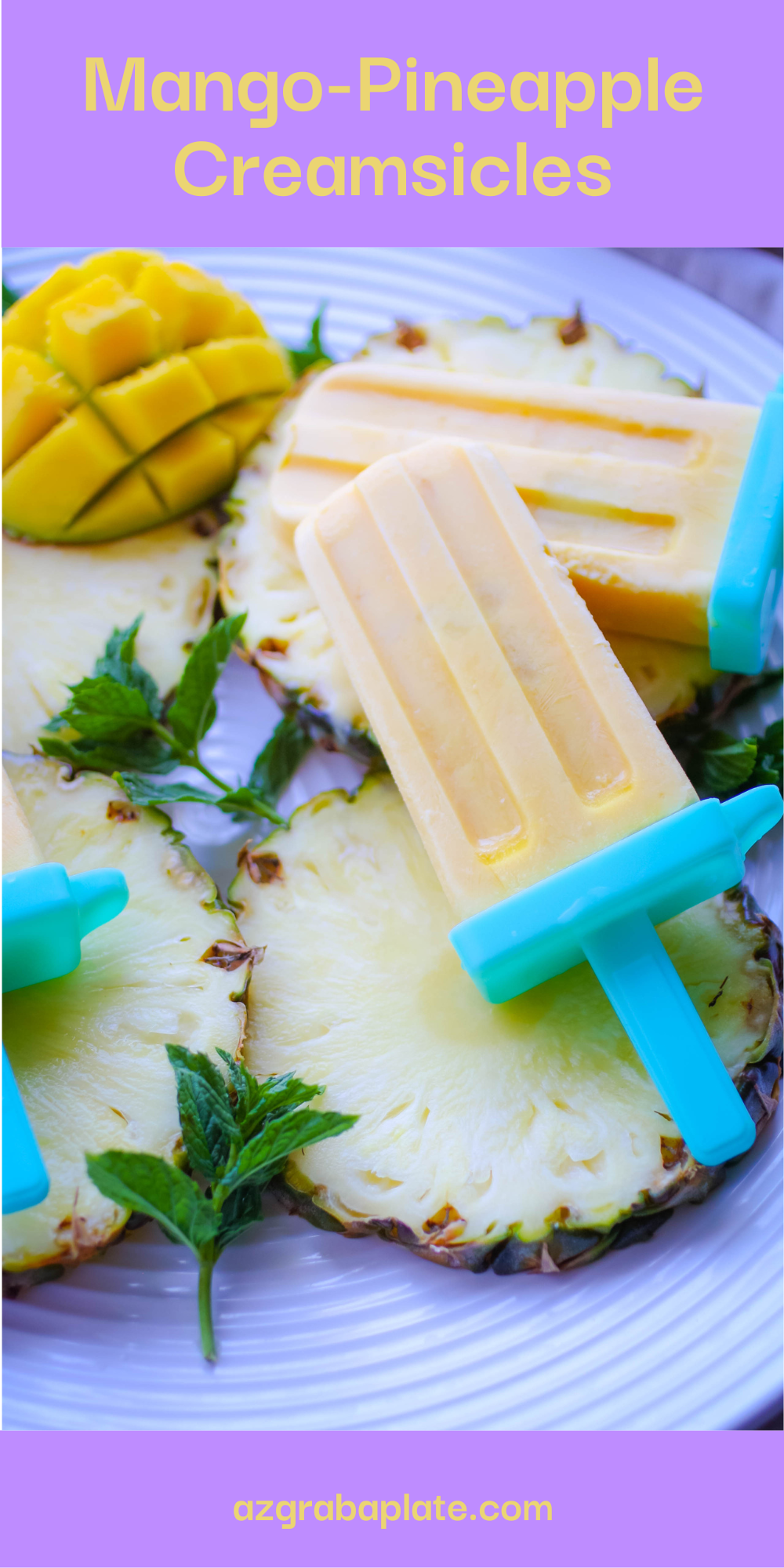Mango-Pineapple Creamsicles are fun and flavorful to beat the heat with a frozen treat.