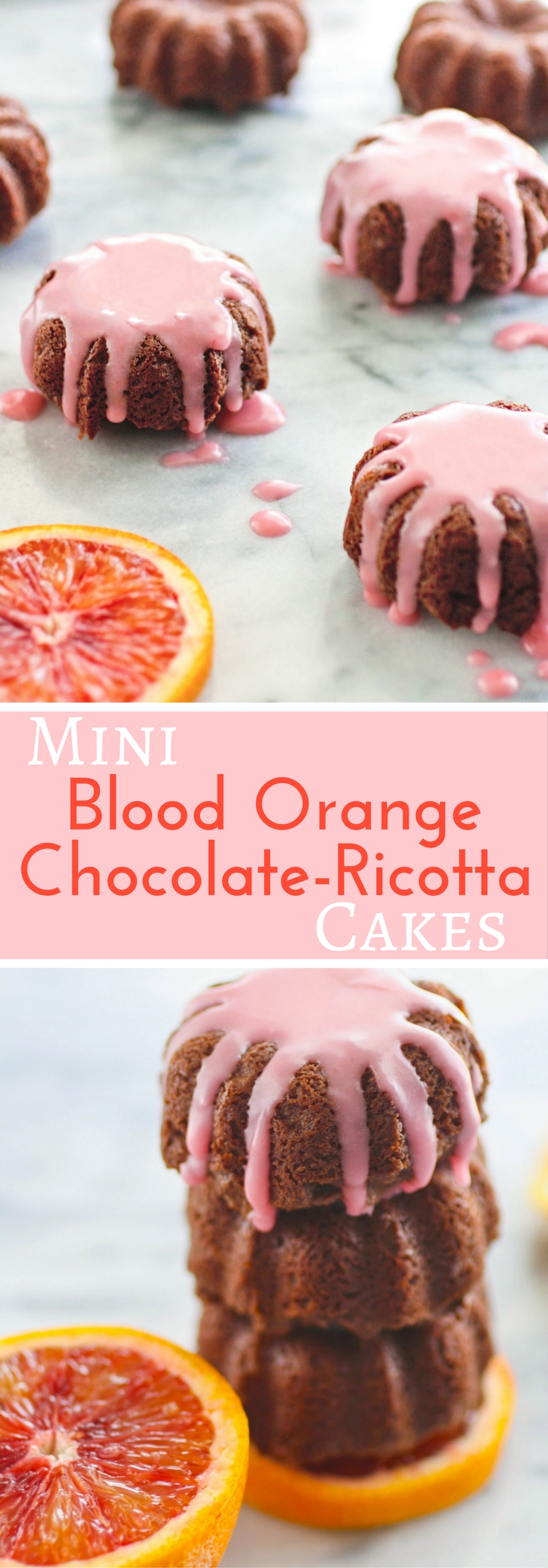 Mini Blood Orange Scented Chocolate-Ricotta Cakes are a lovely treat for dessert! These mini cakes are fun with great blood orange flavors!
