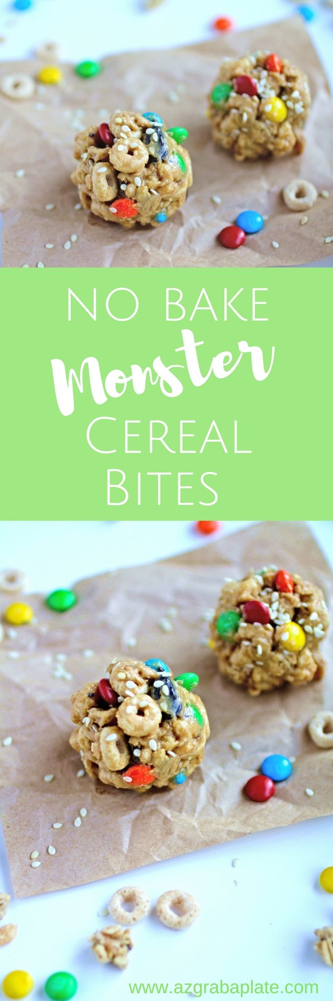 No-Bake Monster Cereal Bites are such a fun treat! You might even have all the ingredients on hand - what a fun snack!