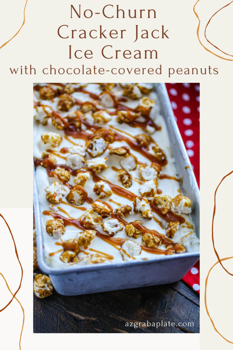 No Churn Cracker Jack Ice Cream with ChocolateCovered Peanuts