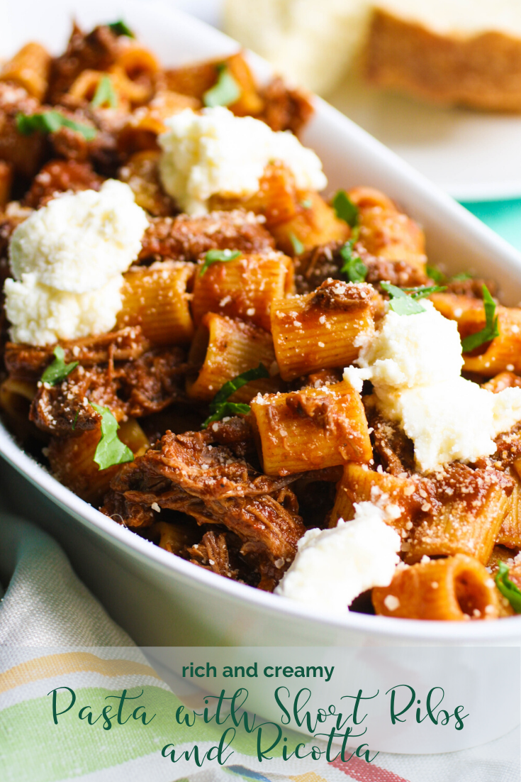 For a tasty dish for any night, try Pasta with short ribs and ricotta.