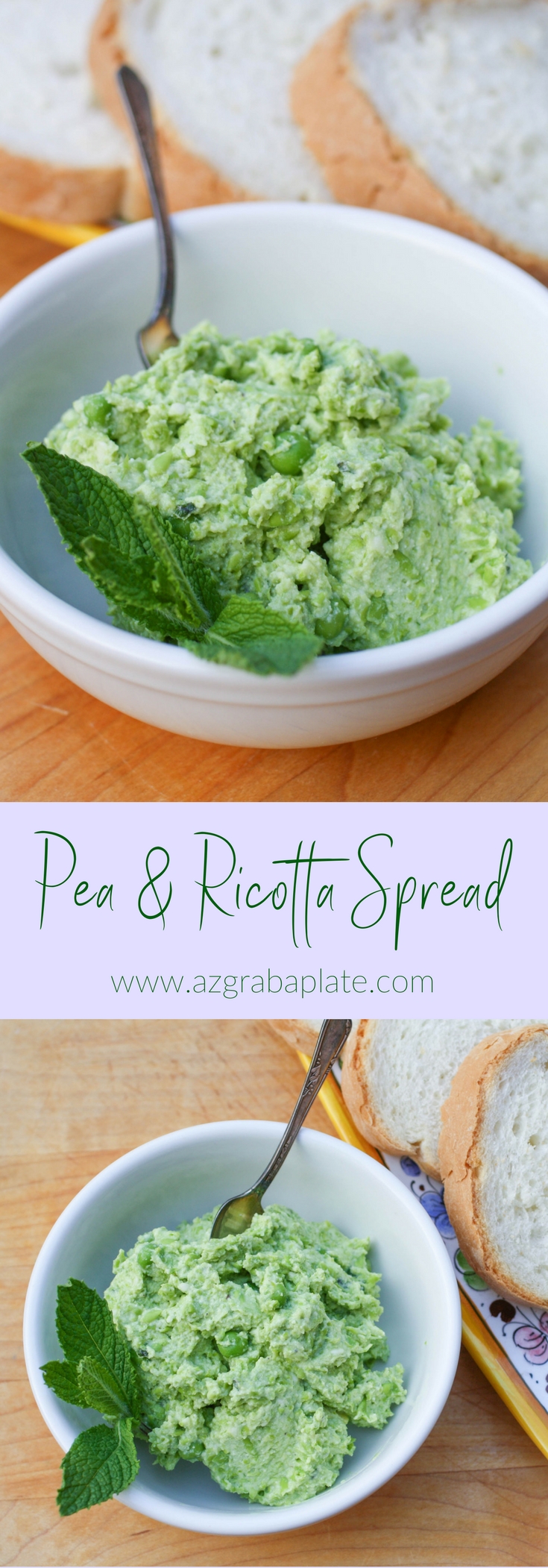 Pea and Ricotta Spread is a fresh and flavorful appetizer that's perfect for spring! You'll enjoy the fresh flavor in this Pea and Ricotta Spread!