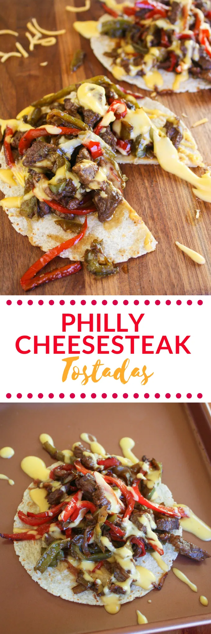 Philly Cheesesteak Tostadas are a fun meal any night of the week. Philly Cheesesteak Tostadas are a great take on the classic sandwich!
