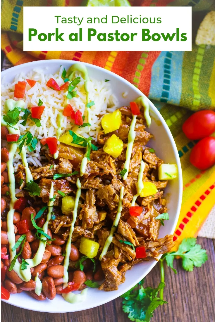 Pork al Pastor Bowls are a Mexican-inspired favorite main dish! You'll enjoy these Pork al Pastor Bowls for your next meal!