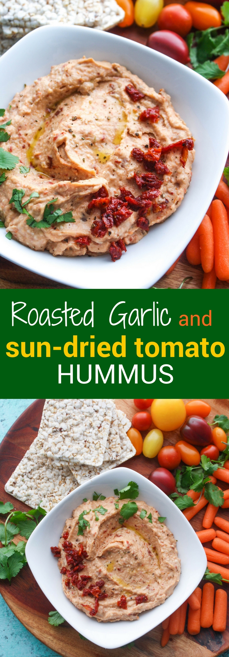 Roasted Garlic and Sun-Dried Tomato Hummus and FAGE Total Split Cups are what you should reach for at snack time! The FAGE Total Split Cups make a good breakfast option, too, and you can stick to the roasted garlic and sun-dried tomato hummus for snack time.