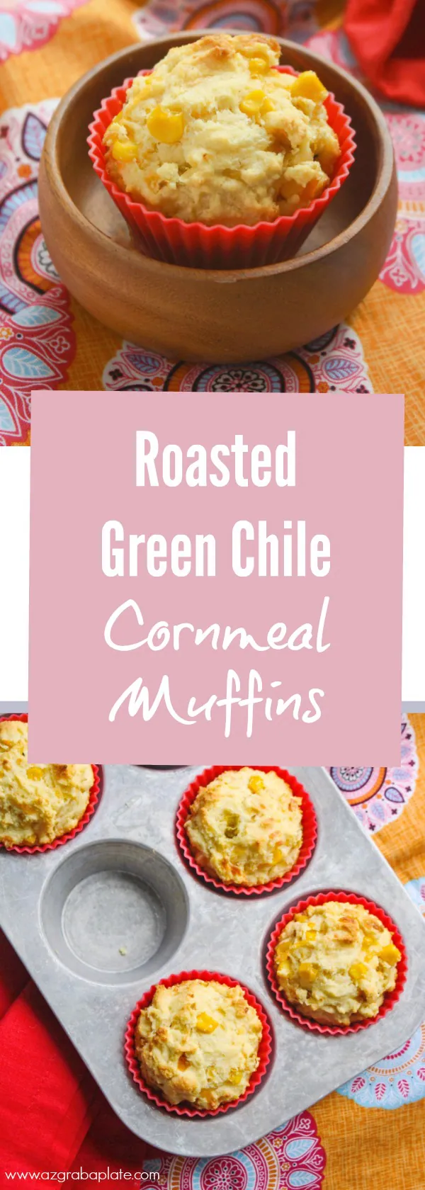 Roasted Green Chile Cornbread Muffins are a real treat to serve on the side of so many meals. They're tasty with chicken, chili, salad, and more!