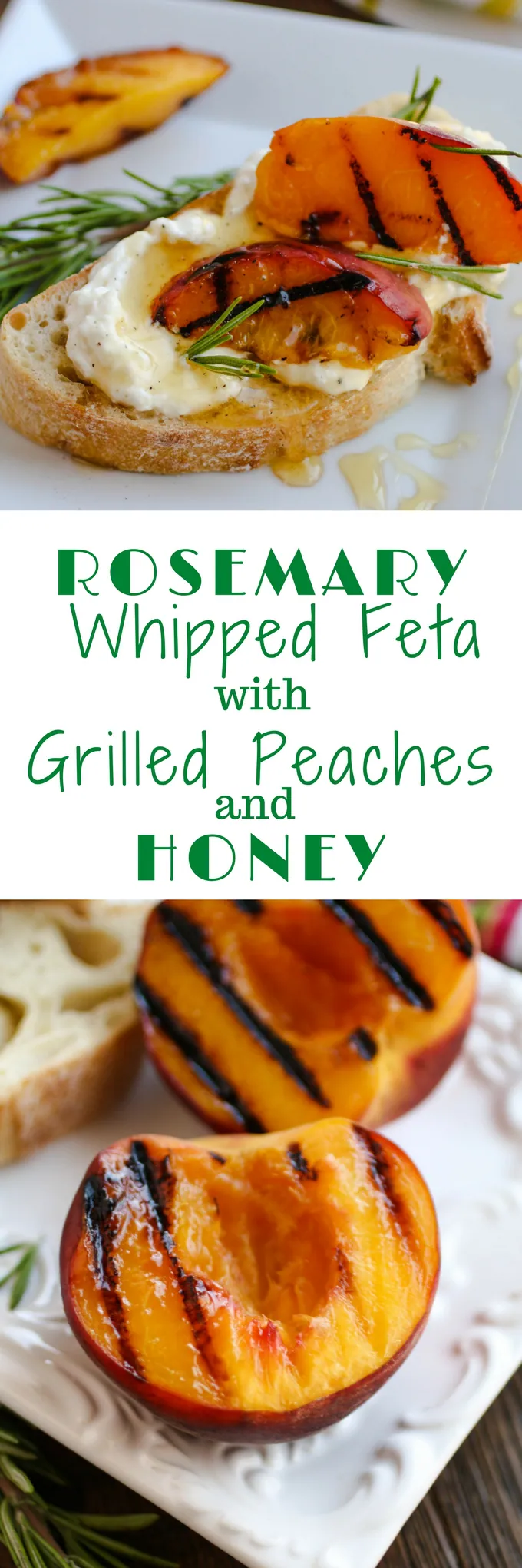 Rosemary Whipped Feta with Grilled Peaches and Honey should be on your list for your next get together. This appetizer is quite a treat!