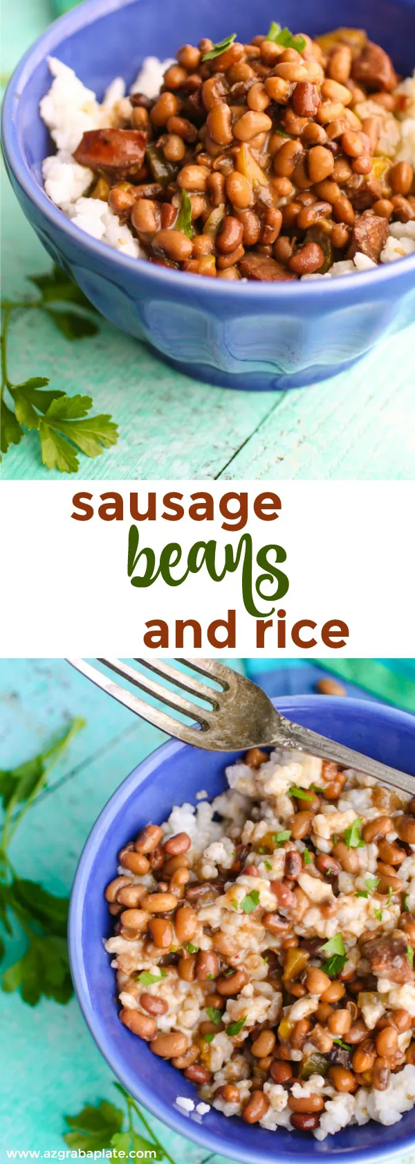 Sausage, Beans, and Rice is a Southern-inspired, hearty and flavorful dish. Now that the cool weather is here, it's perfect!