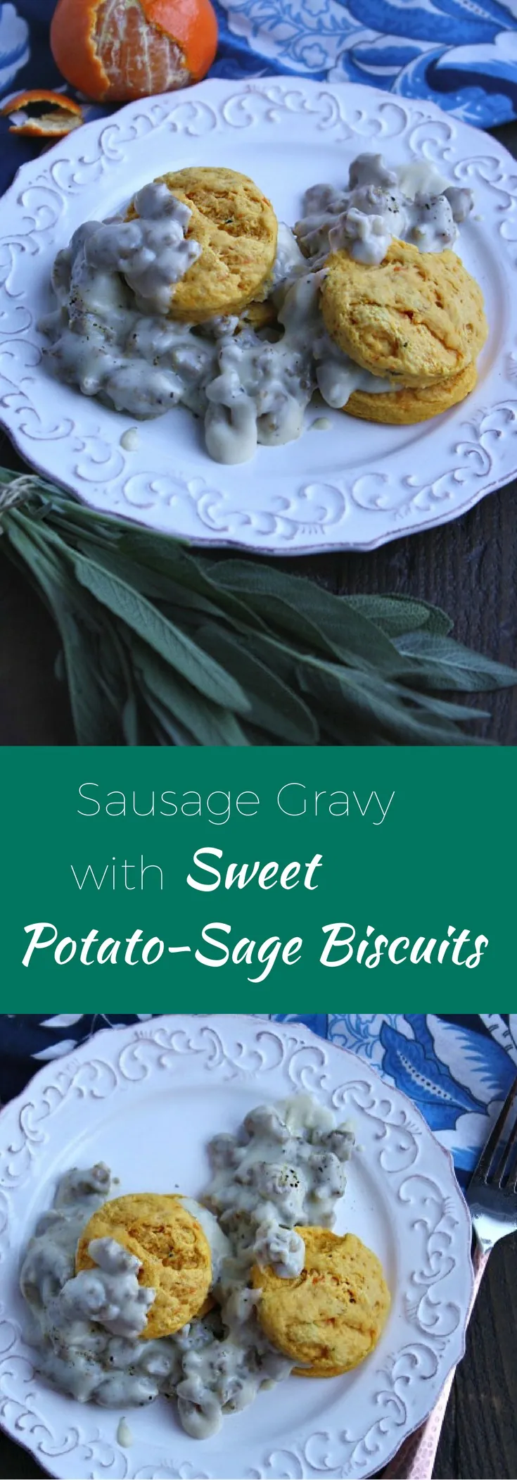 Make a fabulous (and easy) fall breakfast: Sausage Gravy and Sweet Potato-Sage Biscuits!