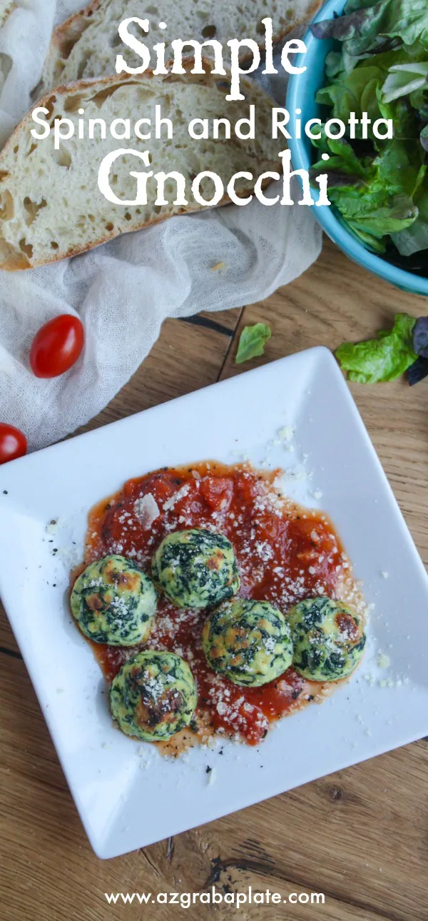 Simple Spinach and Ricotta Gnocchi is a lovely Italian dish that's easy to make. Serve it as an appetizer or as your main dish!