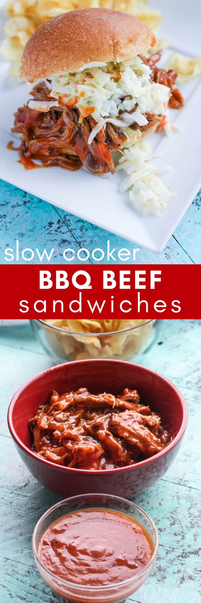 Slow Cooker BBQ Beef Sandwiches make a delicious, fuss-free meal. You'll love these sandwiches and the tasty bbq sauce that goes with them!