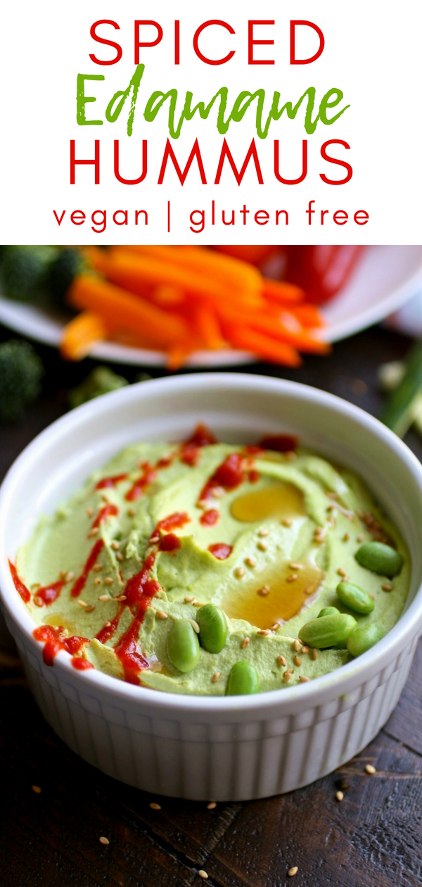 Spiced Edamame Hummus is a great go-to dish for a snack or for dinner. Has your week gone wild? Mine did, and I love that is an appetizer you'll want to dig into!