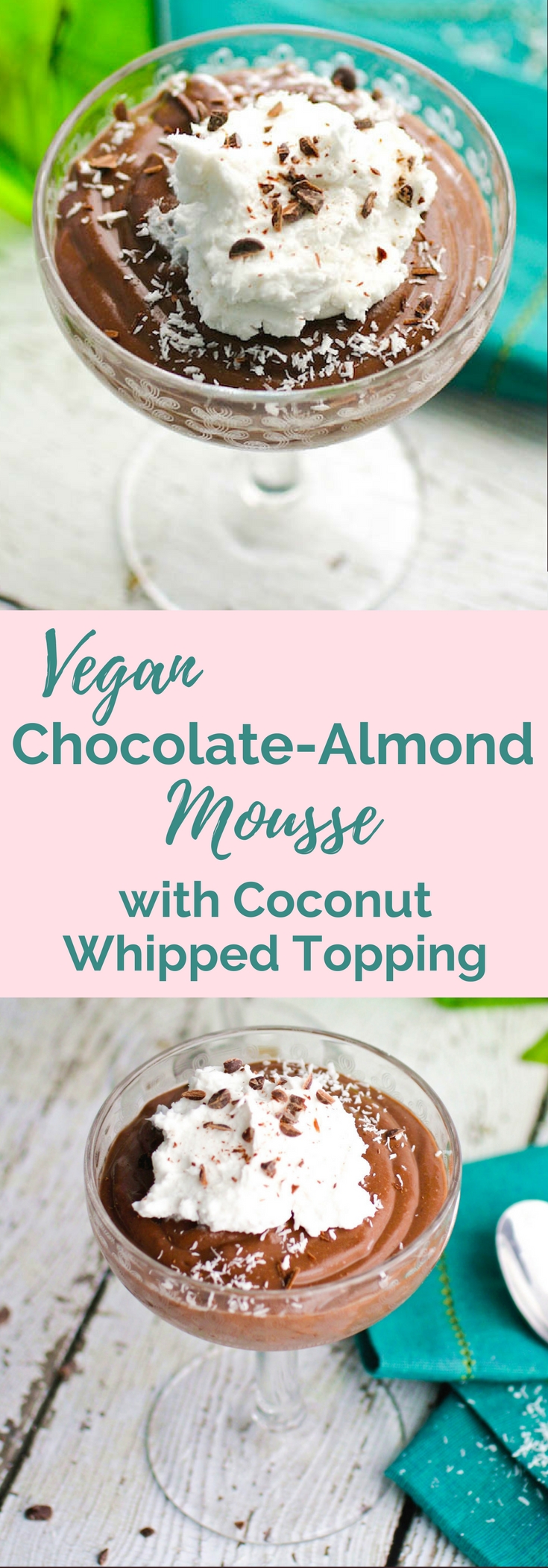 Vegan Chocolate Mousse with Coconut Whipped Topping is delightful dessert. You'll love this vegan chocolate mousse for a delightful treat!