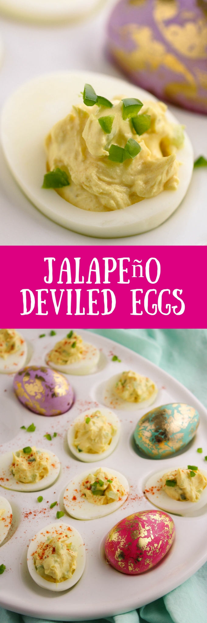  Jalapeñ Deviled Egg er en morsom måte å starte en feiring på! Gjør dem for din neste komme sammen!