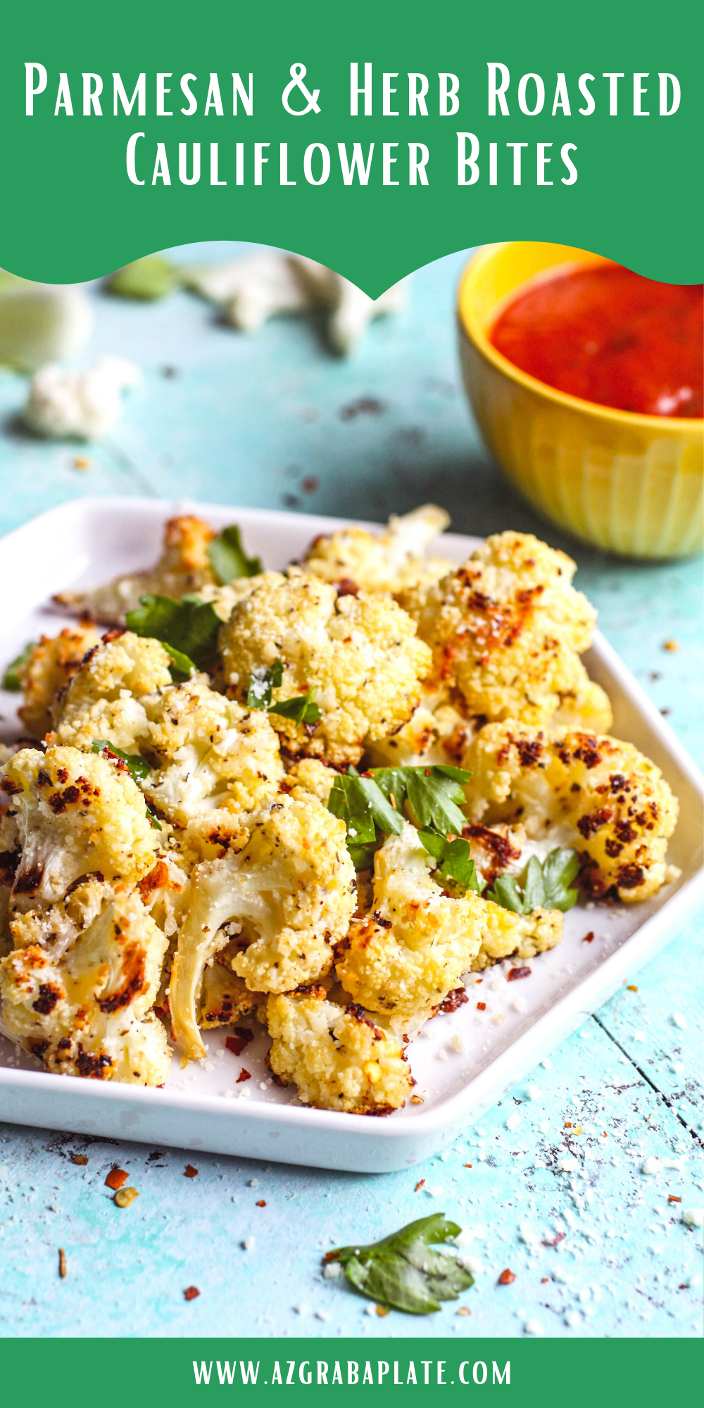 Parmesan & Herb Roasted Cauliflower Bites make an amazing snack!