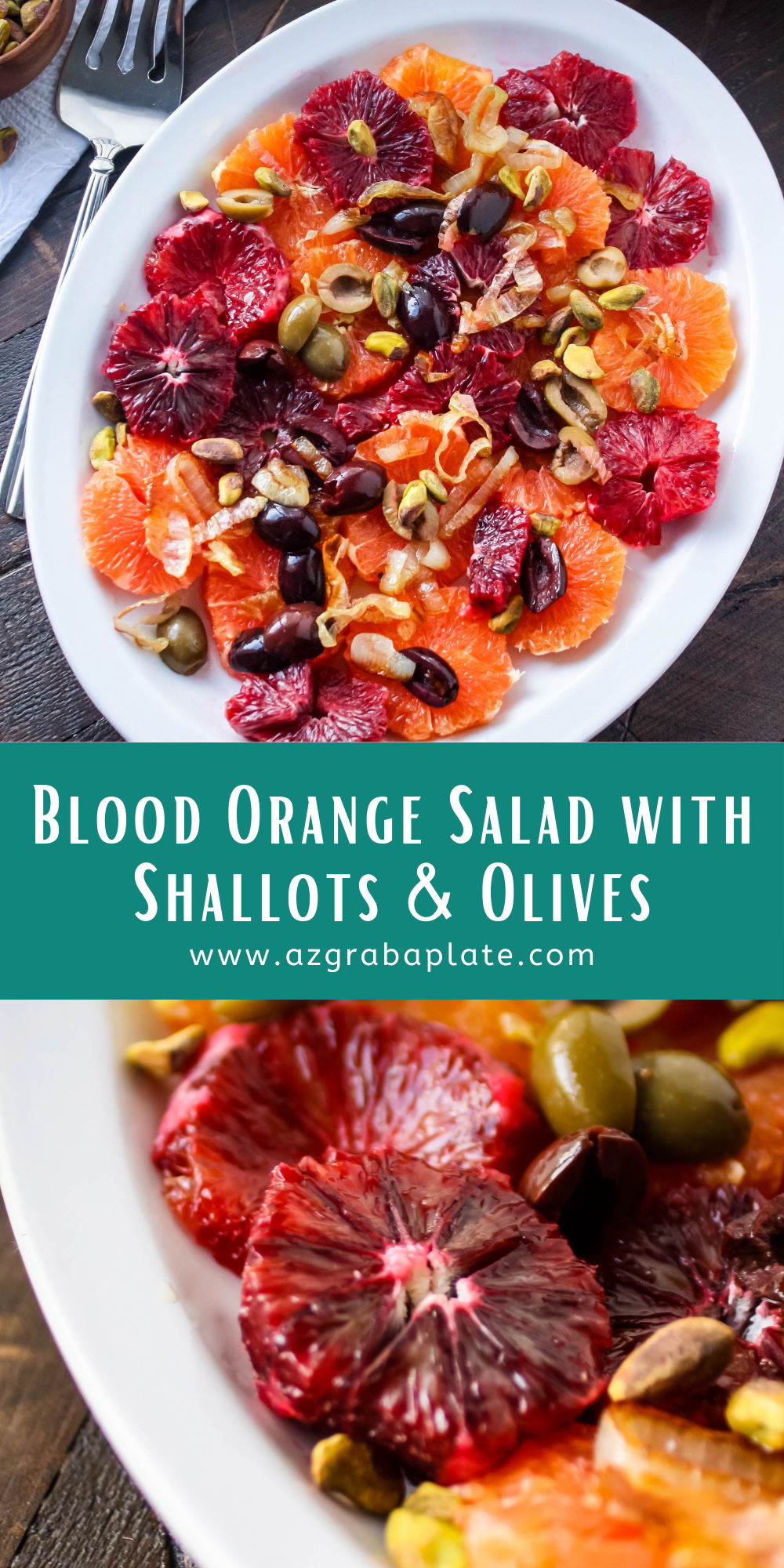 Blood Orange Salad with Shallots & Olives is a vibrant and tasty simple salad.