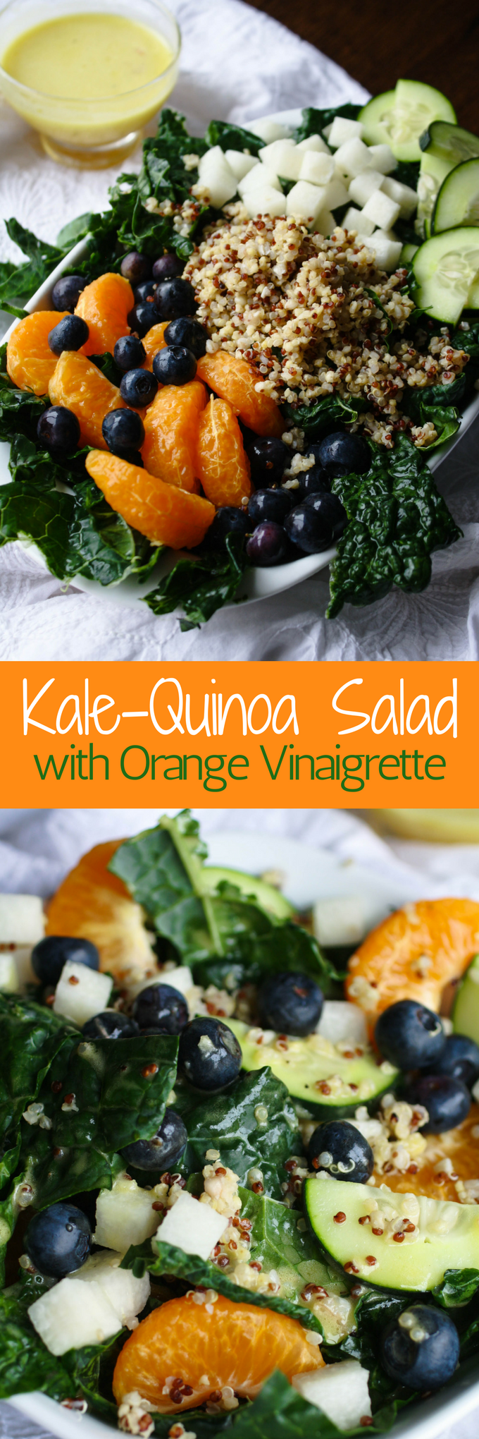 Kale-Quinoa Salad with Orange Vinaigrette is a fabulous salad filled with all sorts of goodies. You'll love the dressing, too!