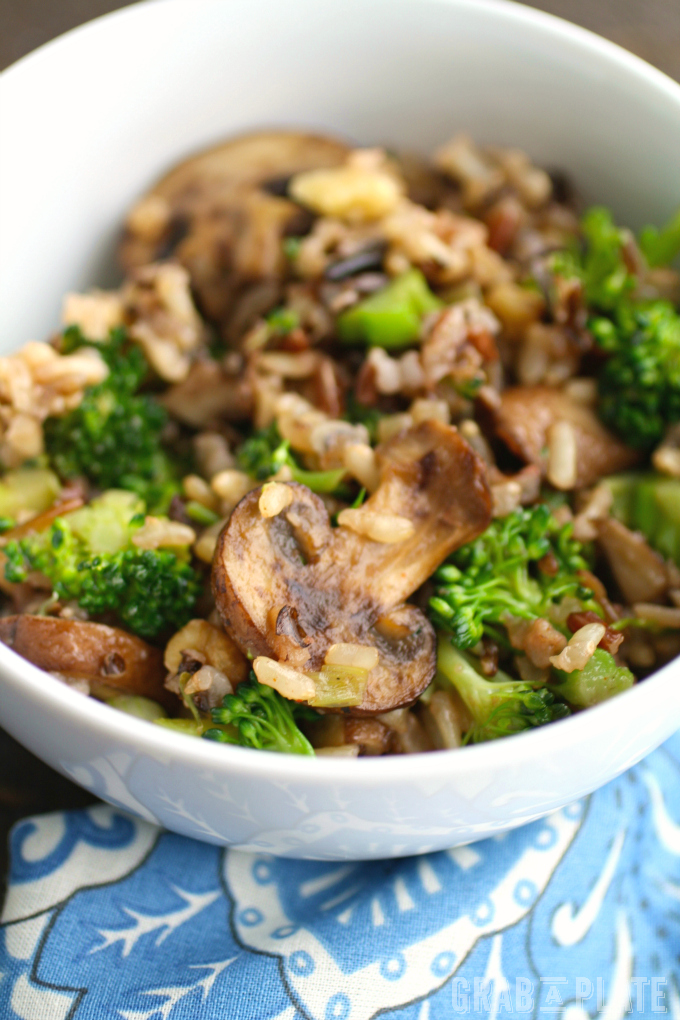 Searching for a side dish?  Try Wild Rice, Mushroom & Broccoli Skillet Side