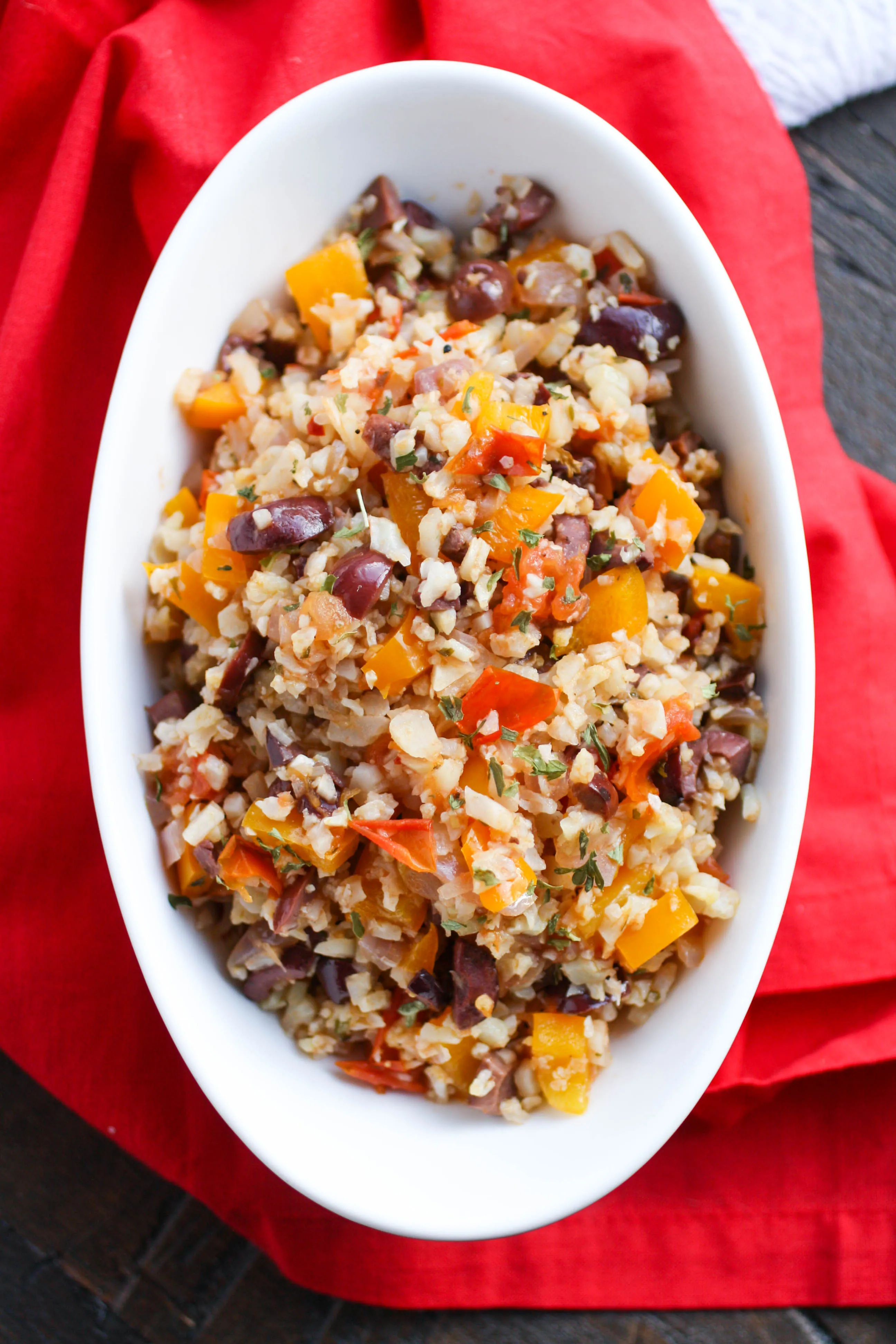 Mediterranean Cauliflower Rice is a colorful and flavorful dish perfect for any meal. This cauliflower rice dish is from the American Diabetes Association and it's delicious!