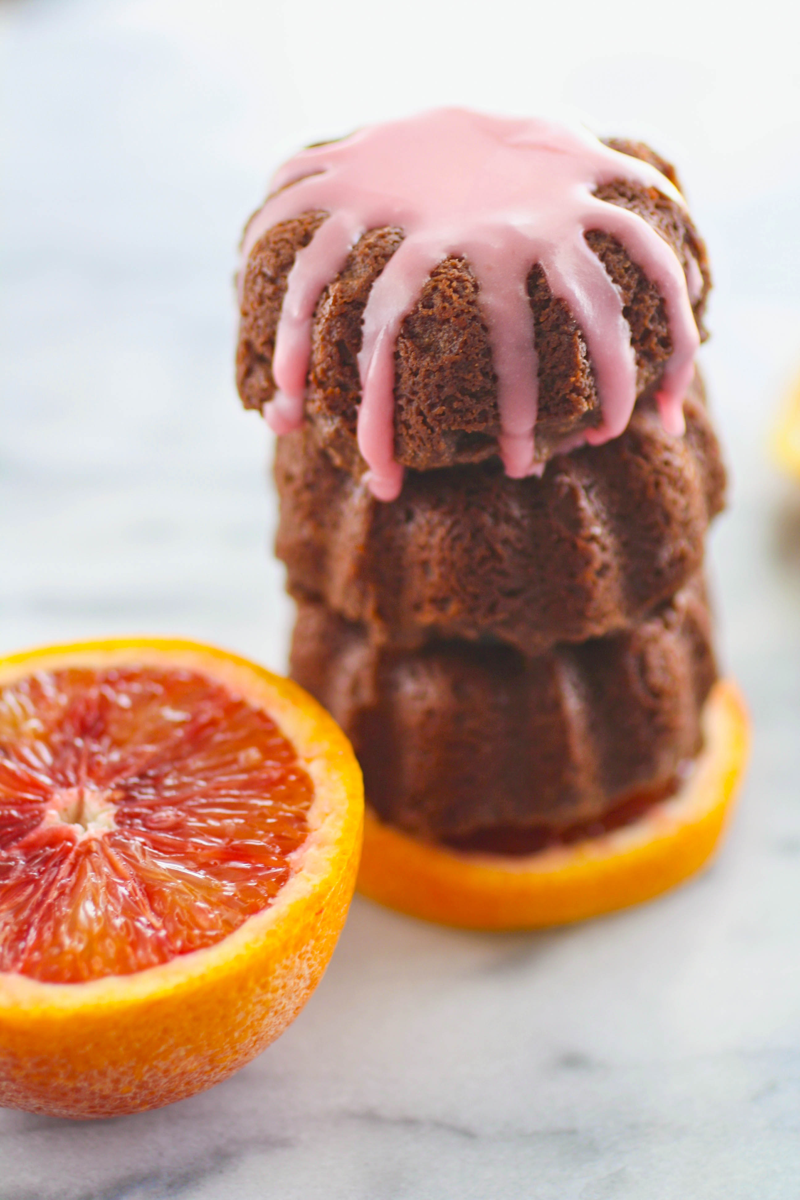 Mini Blood Orange Scented Chocolate-Ricotta Cakes are a lovely dessert. You'll love the blood orange flavor in these mini cakes.