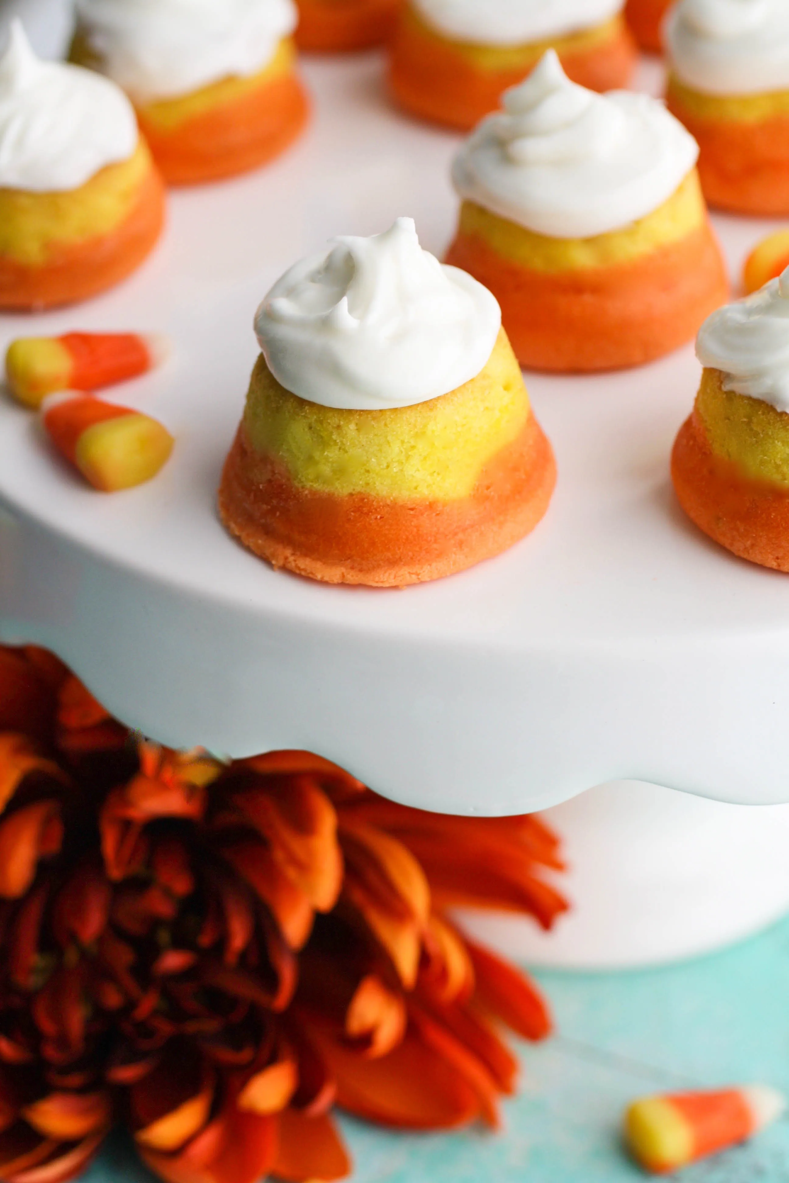 Mini “Candy Corn” Cupcakes with Buttercream Frosting make a great Halloween dessert! You'll love serving these mini cupcakes as a Halloween treat!