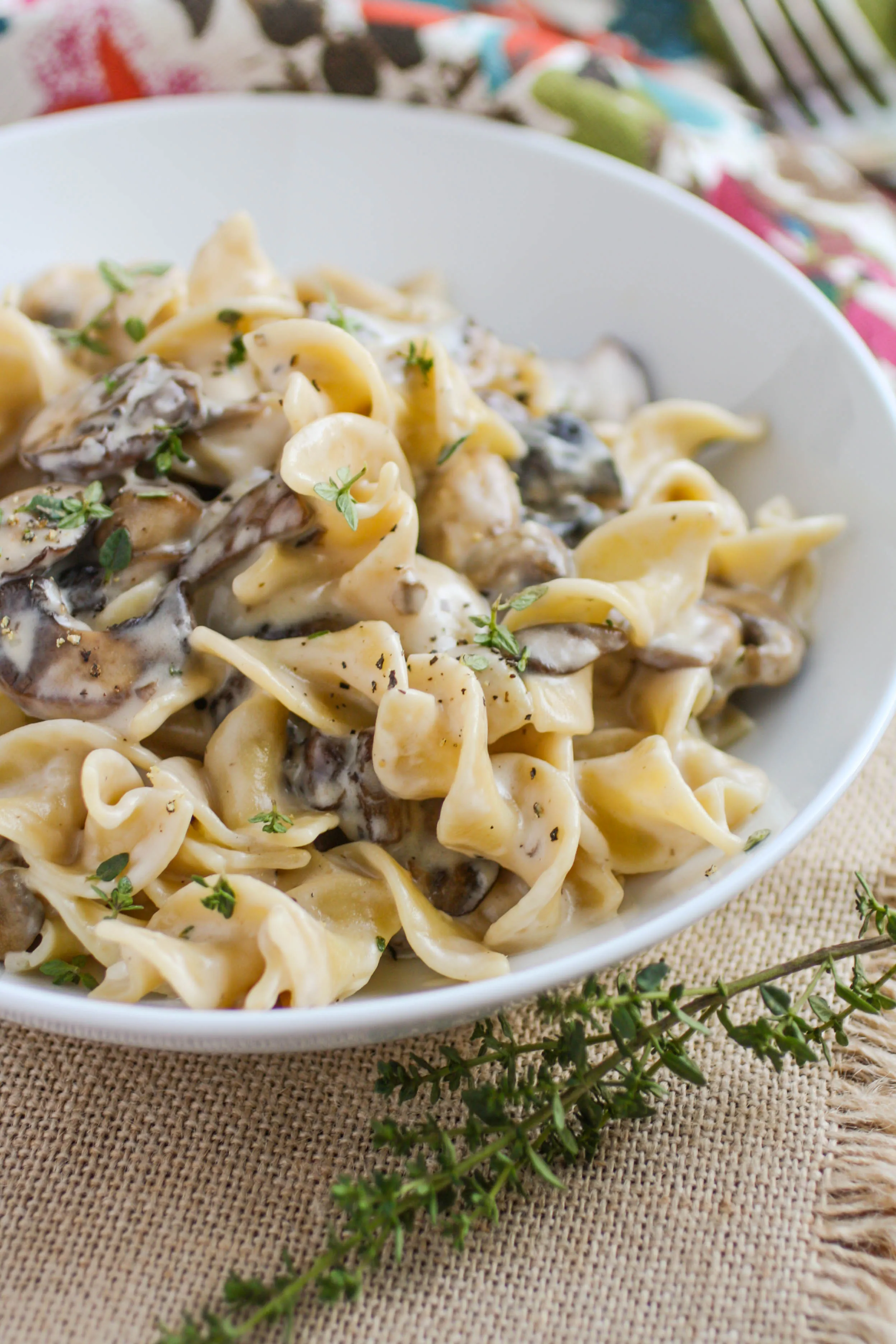 Mushroom Stroganoff makes a comforting, filling, and flavorful vegetarian meal. You'll love these noodles mixed with mushrooms and a creamy sauce.