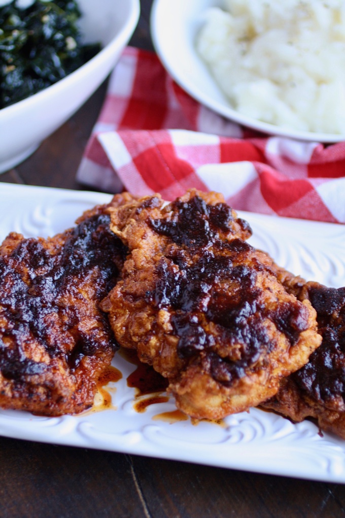 Nashville-style Hot Chicken makes a fun meal. You'll love all the flavors!